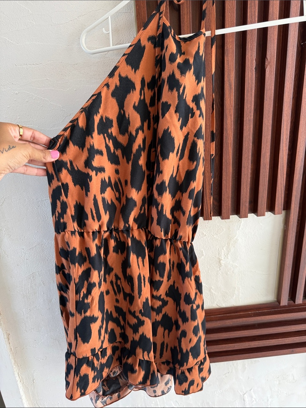SHEIN Black and Brown Leopard Print Jumpsuit